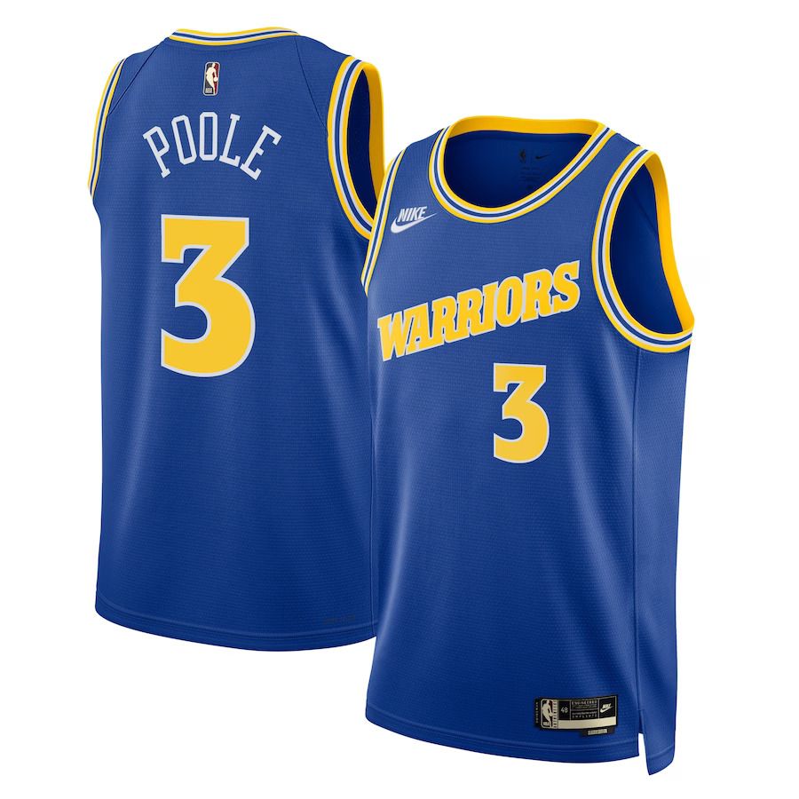 Men Golden State Warriors #3 Jordan Poole Nike Royal 2022-23 Swingman NBA Jersey->golden state warriors->NBA Jersey